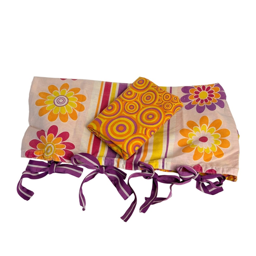 Y2K Pillow Case Set of 2 Glam Girl Bedding Sham Floral Groovy 70s Retro Vintage